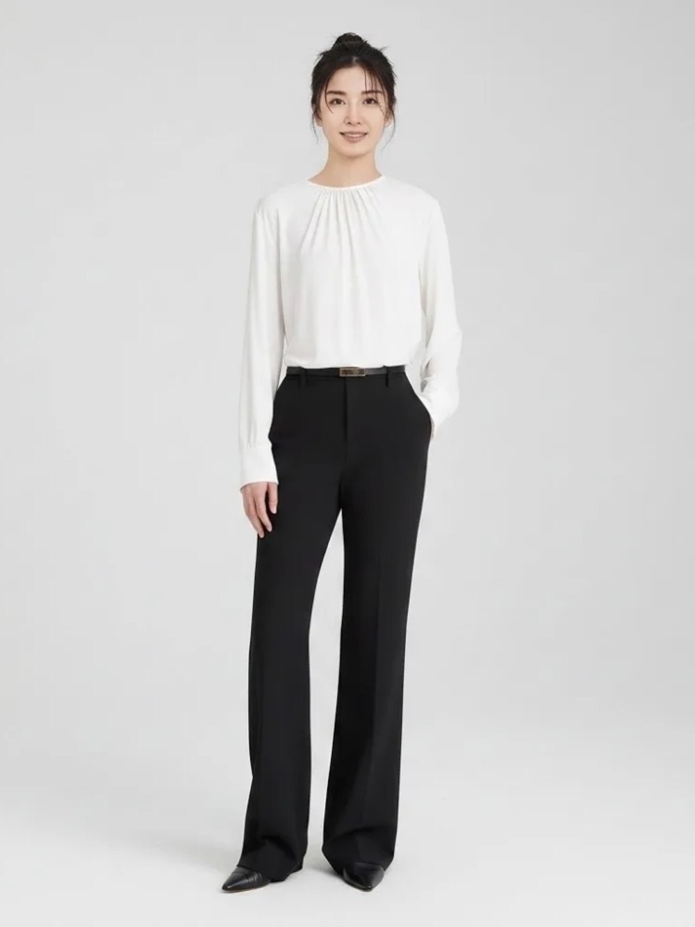 Vince Black Wide-Leg Dress Pants